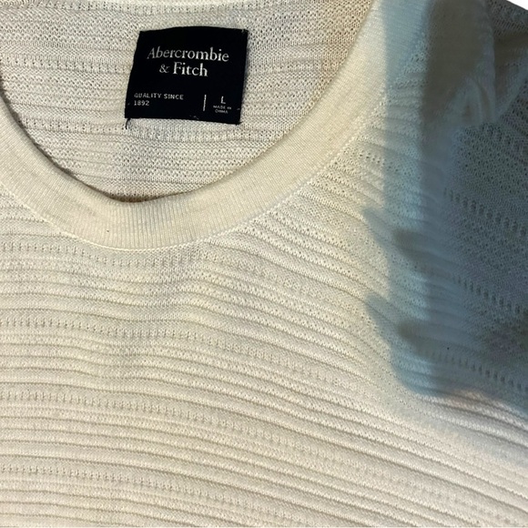 Abercrombie & Fitch White T-shirt Dress Striped Size Large Excellent Condition - Picture 2 of 7